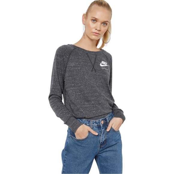 Nike Just Do It Grey Vintage Heathered Top Sweatshirt Style Size XL - Picture 1 of 16